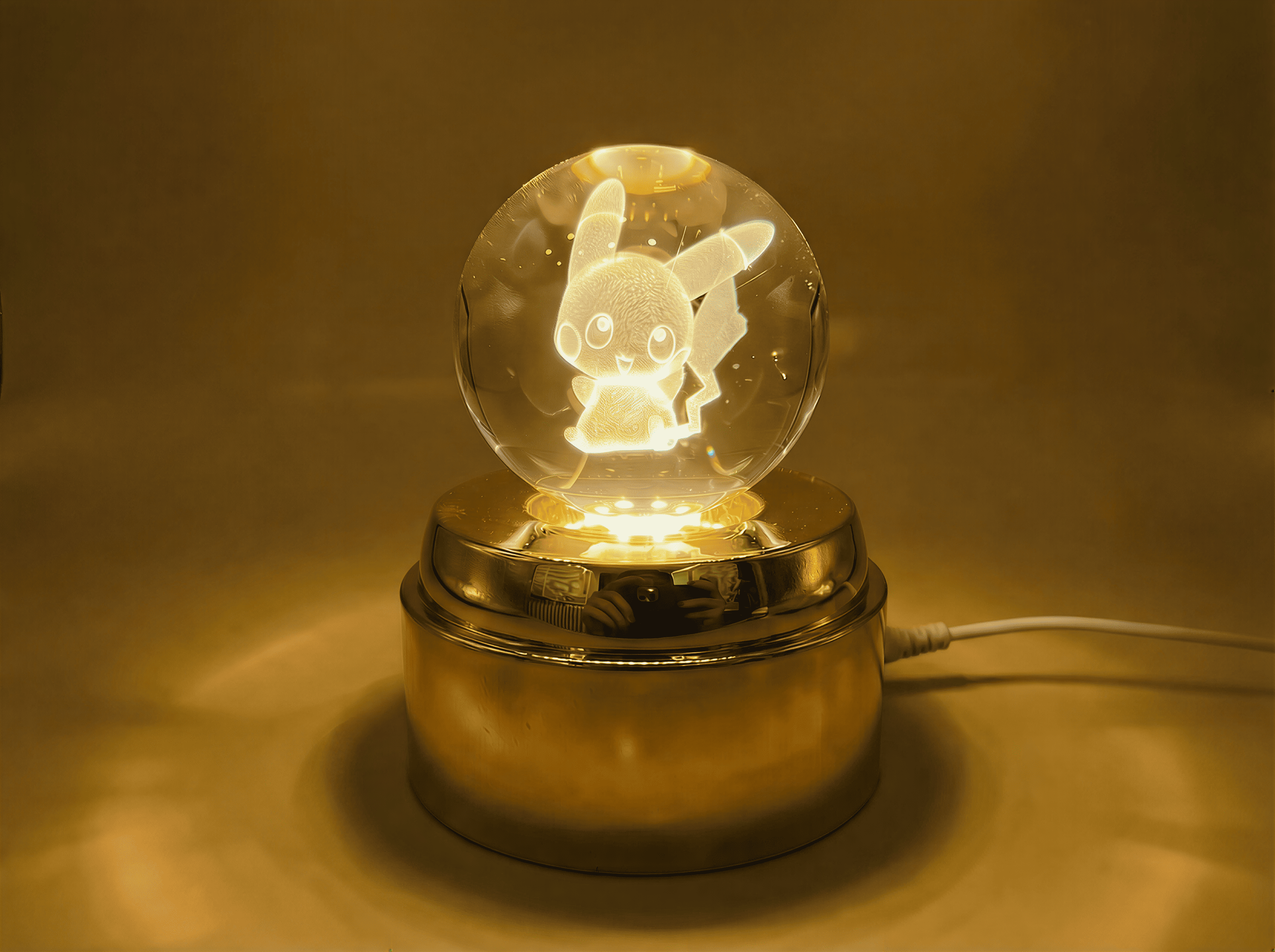 Pikachu Kristal Küre Gece Lambası