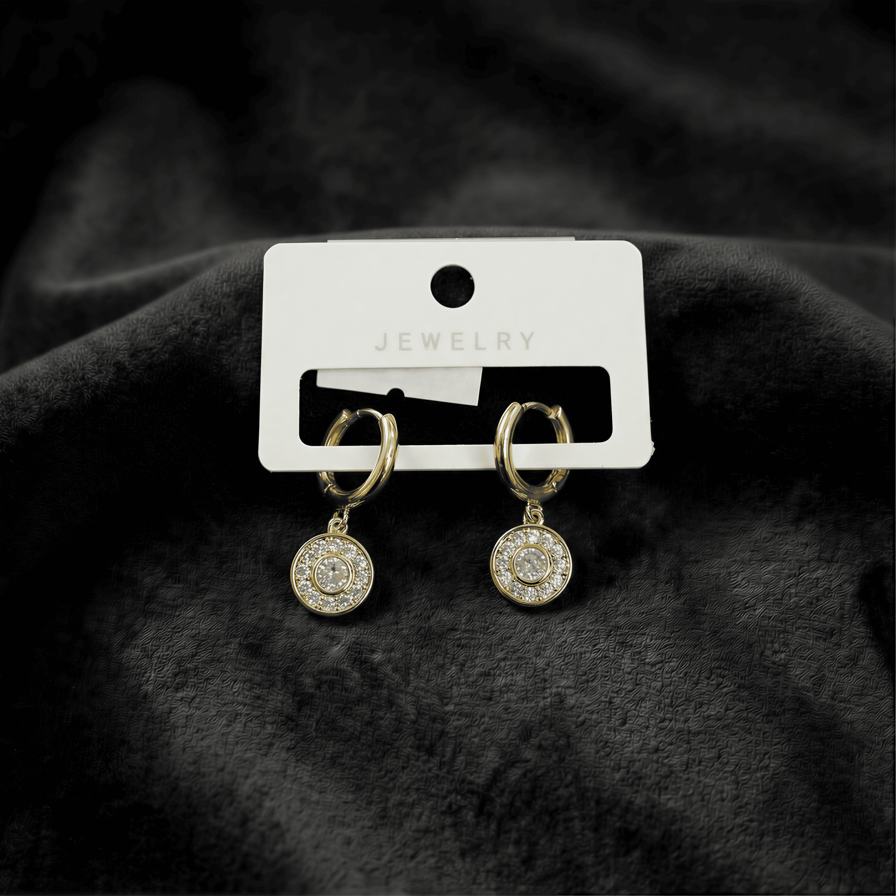 Kristal Halo Tasarım Sallantılı Küpe