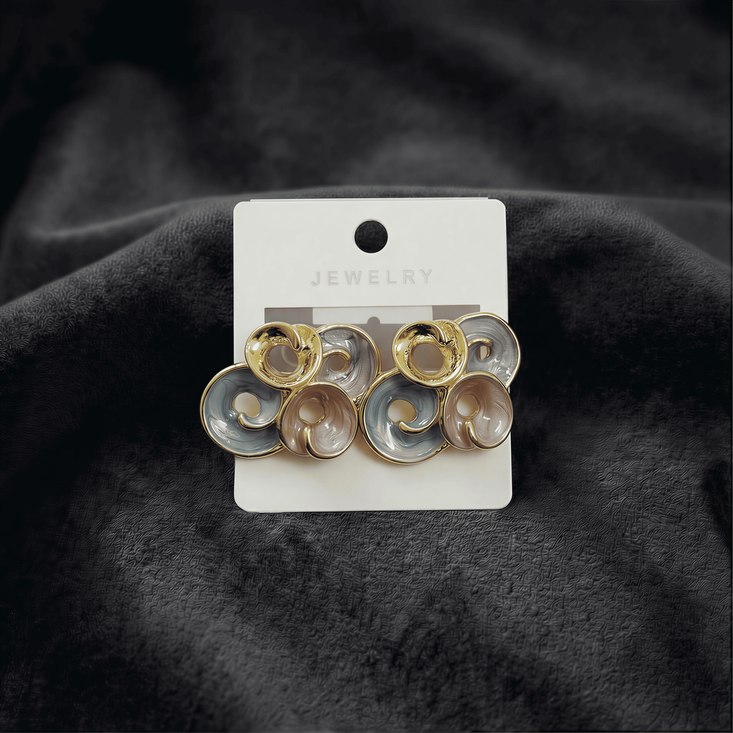 Pastel Mineli Soyut Tasarım Küpe