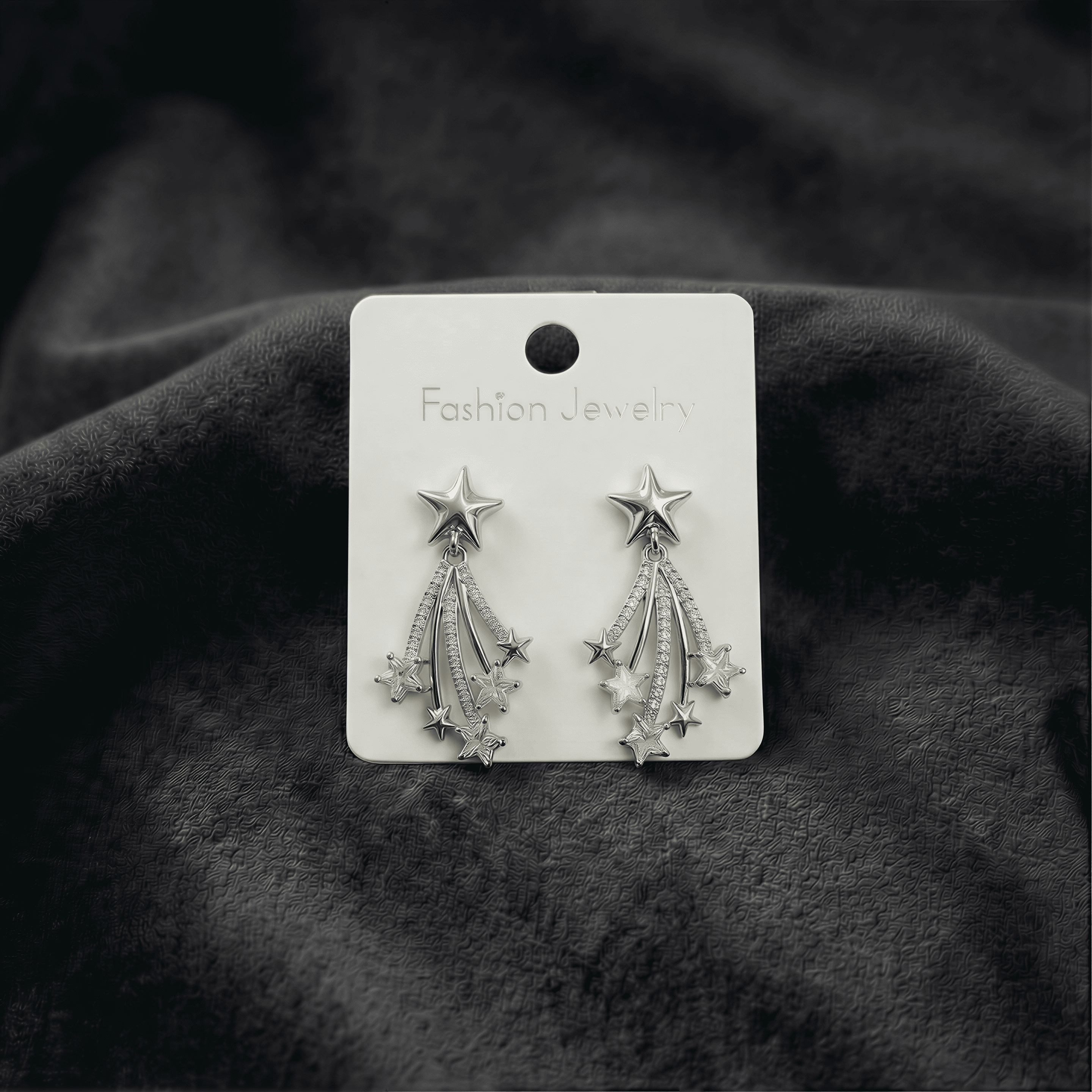 Kayan Yıldızlar Salkım Küpe (Gümüş Renk)