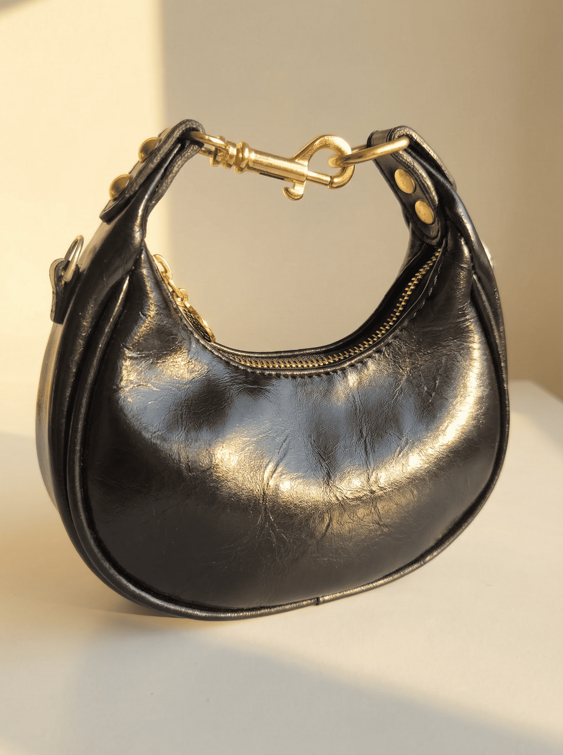 Midnight Siyah Kancalı Baget Çanta