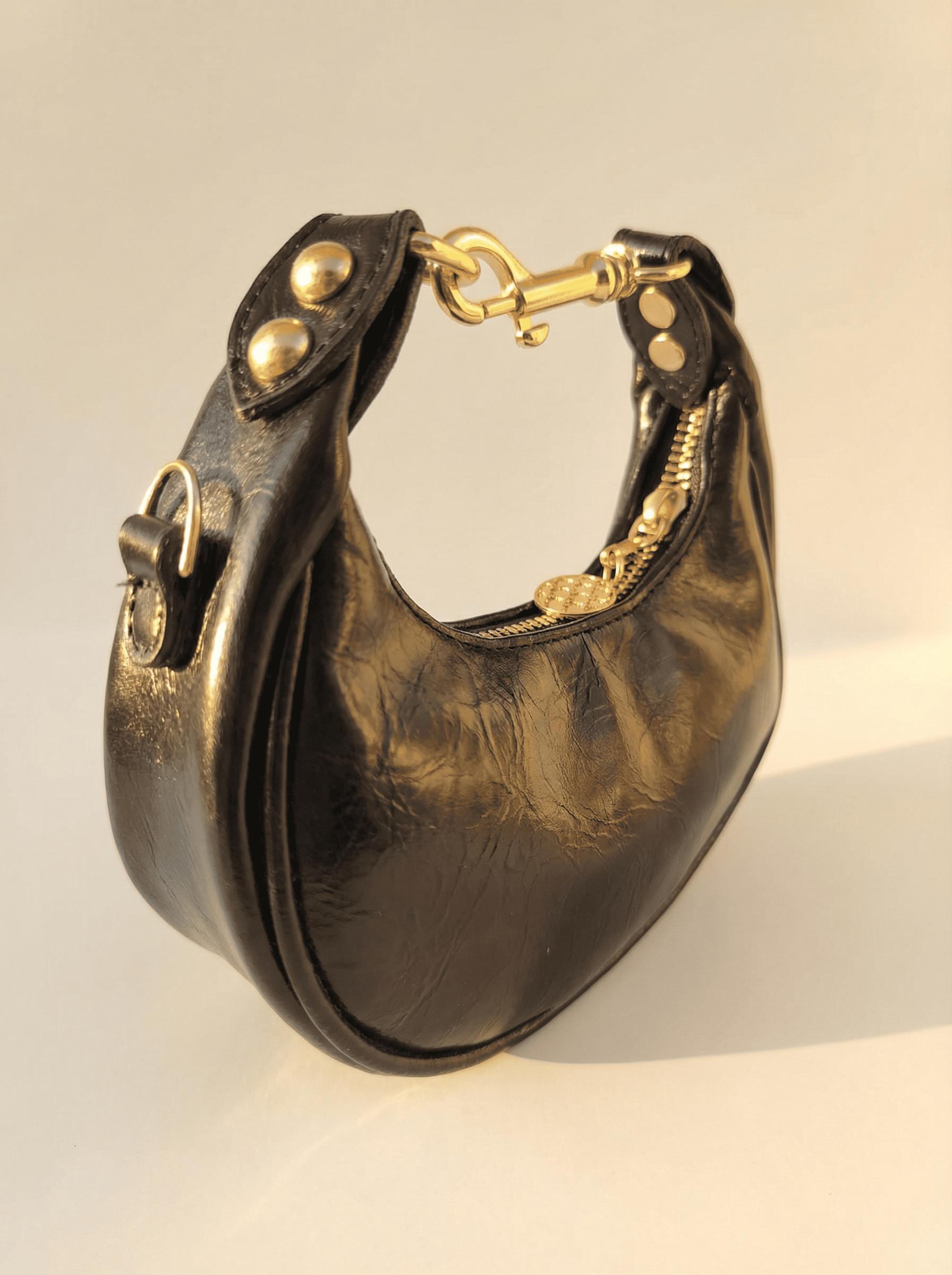 Midnight Siyah Kancalı Baget Çanta