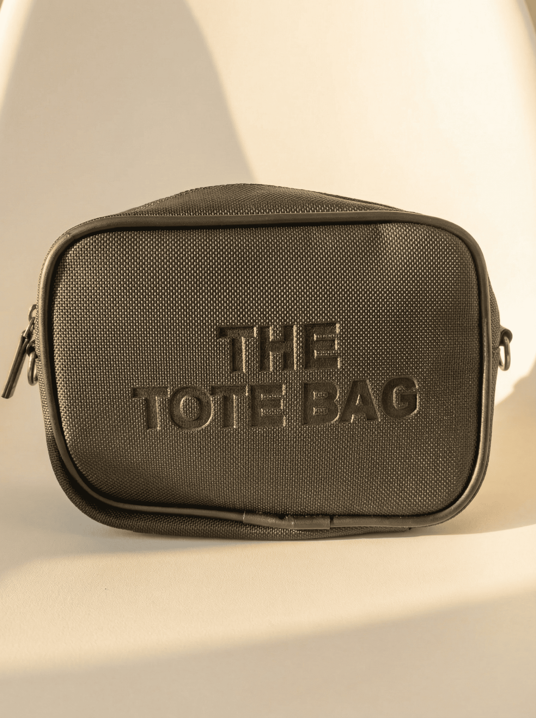 Antrasit Gri Emboss "The Tote Bag" Mini Çanta
