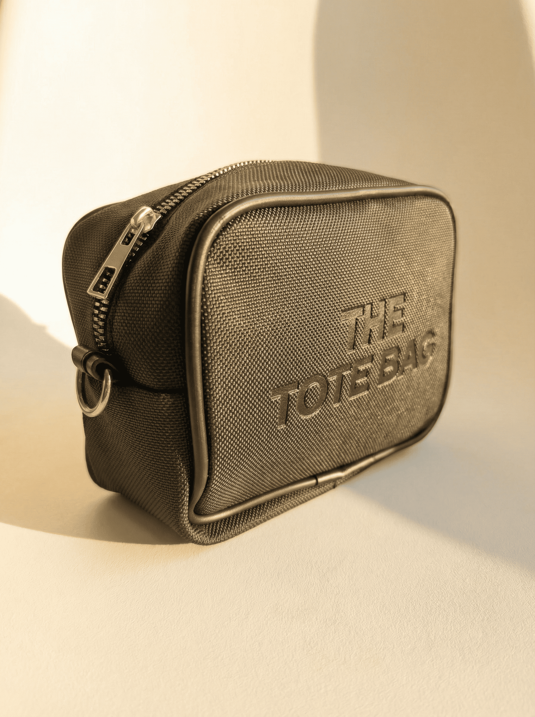 Antrasit Gri Emboss "The Tote Bag" Mini Çanta