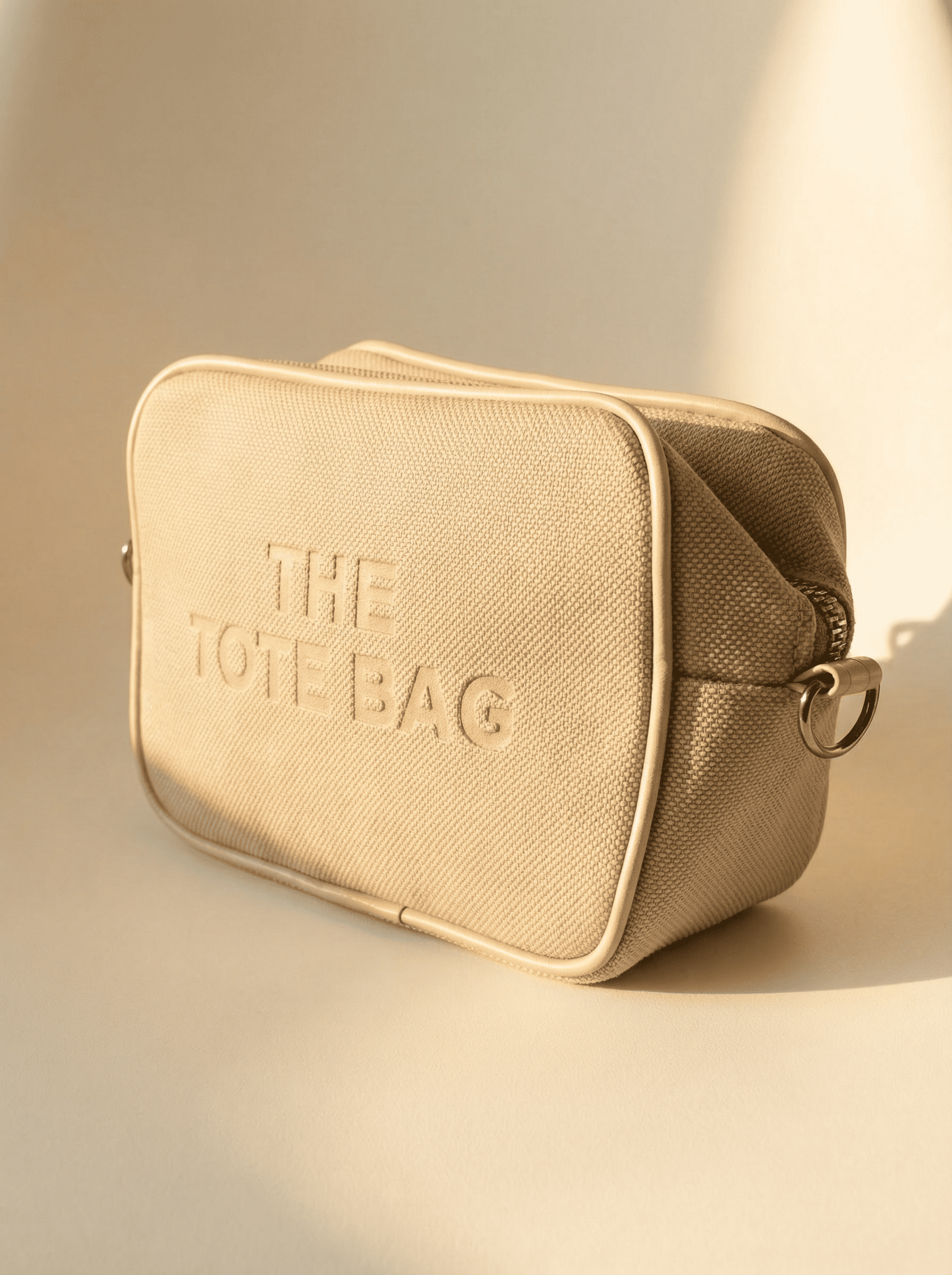 Antrasit Bej Emboss "The Tote Bag" Mini Çanta