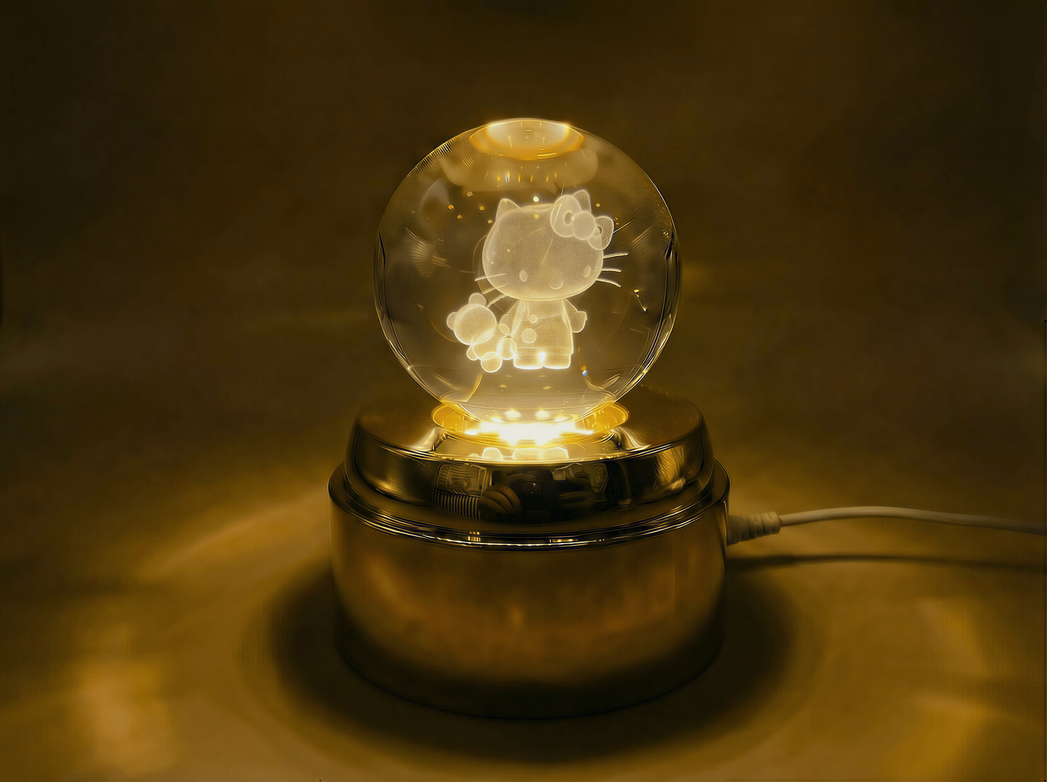 Hello Kitty Kristal Küre Gece Lambası