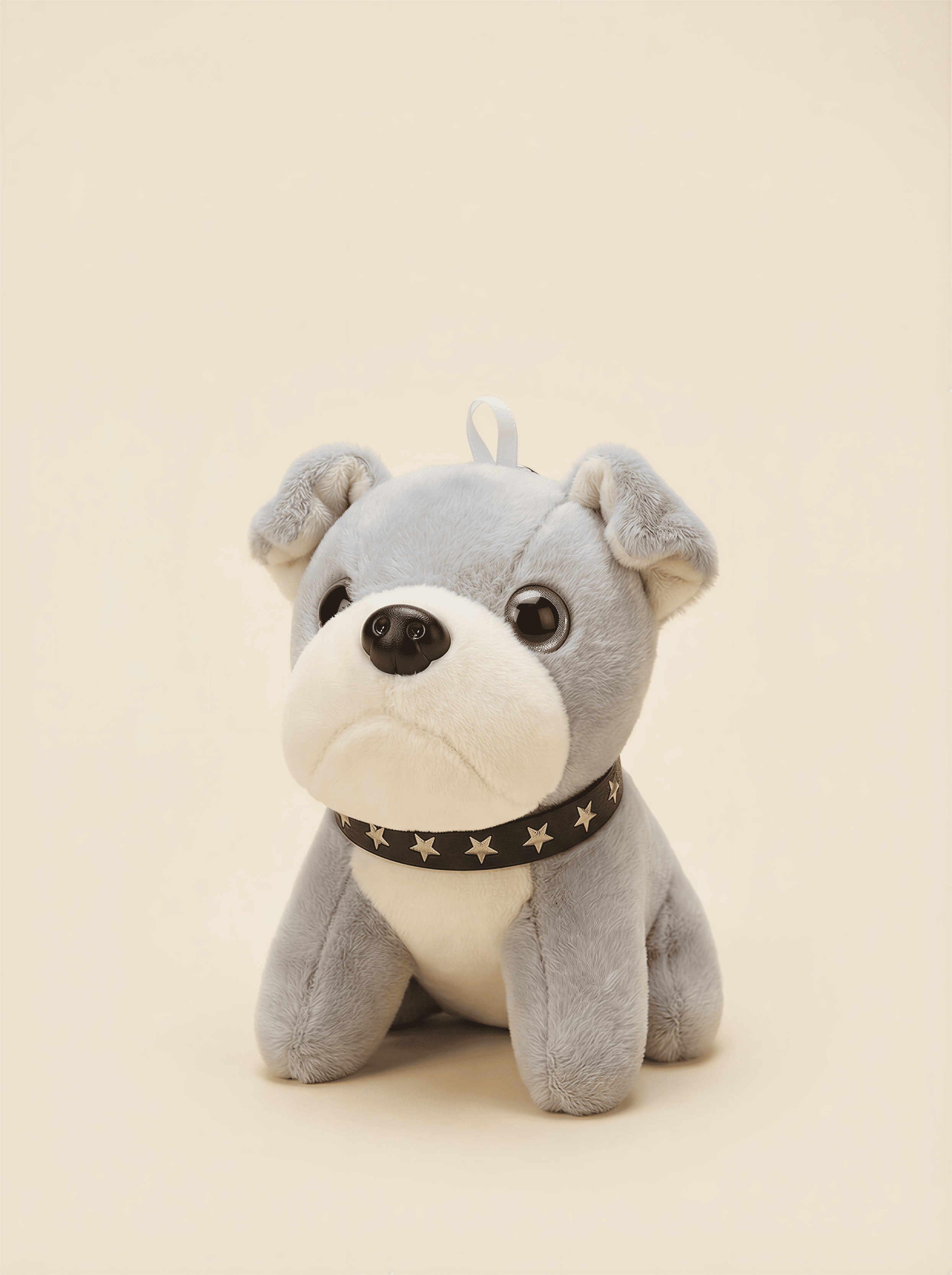 Yıldız Tasmalı Gri Bulldog Çanta Süsü