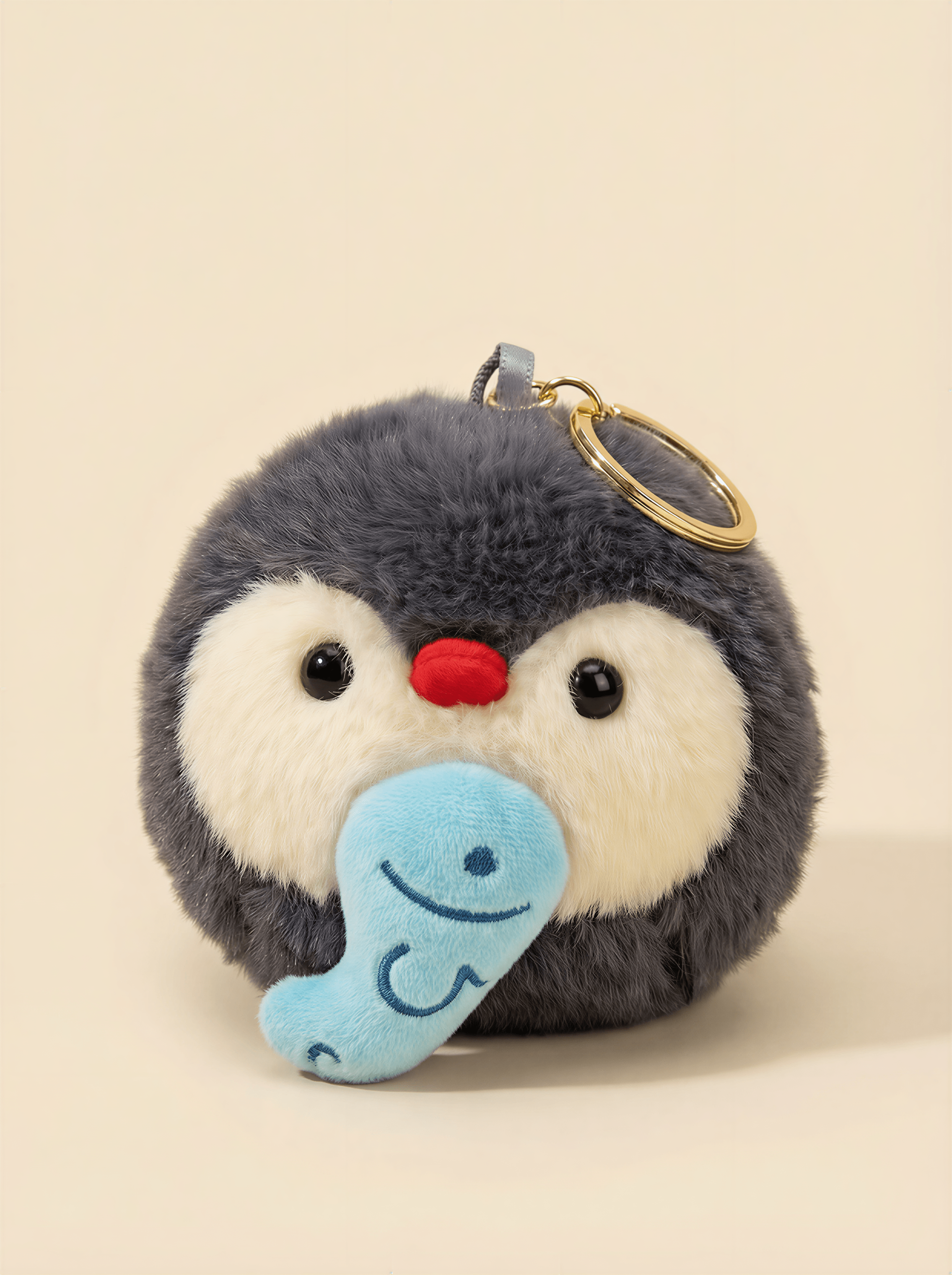 Balık Tutan Pofuduk Penguen Anahtarlık