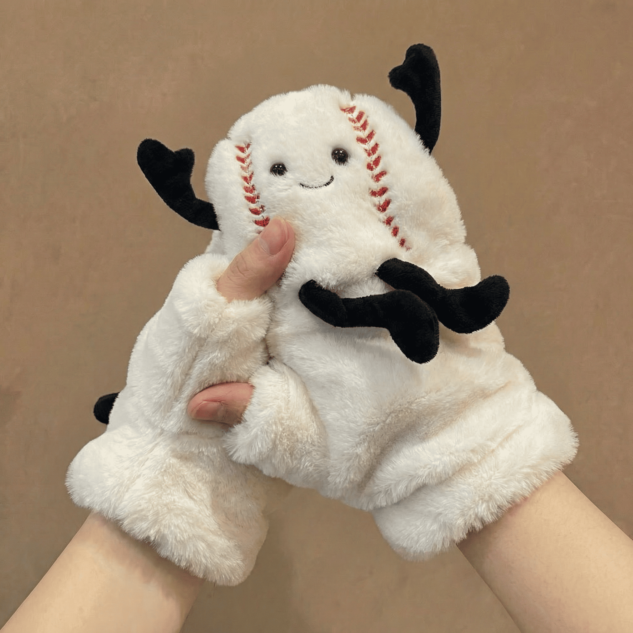 Krem Rengi Peluş Yarım Parmak "Teddy" Eldiven